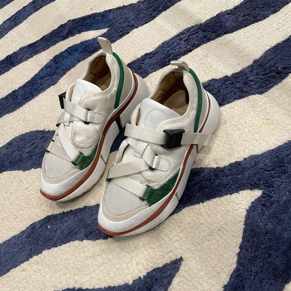 Chloe Sonnie suede and Mesh low top sneakers